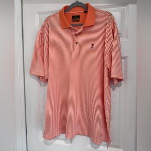 Sakman Golf Men’s Polo XL Orange with White Stripes